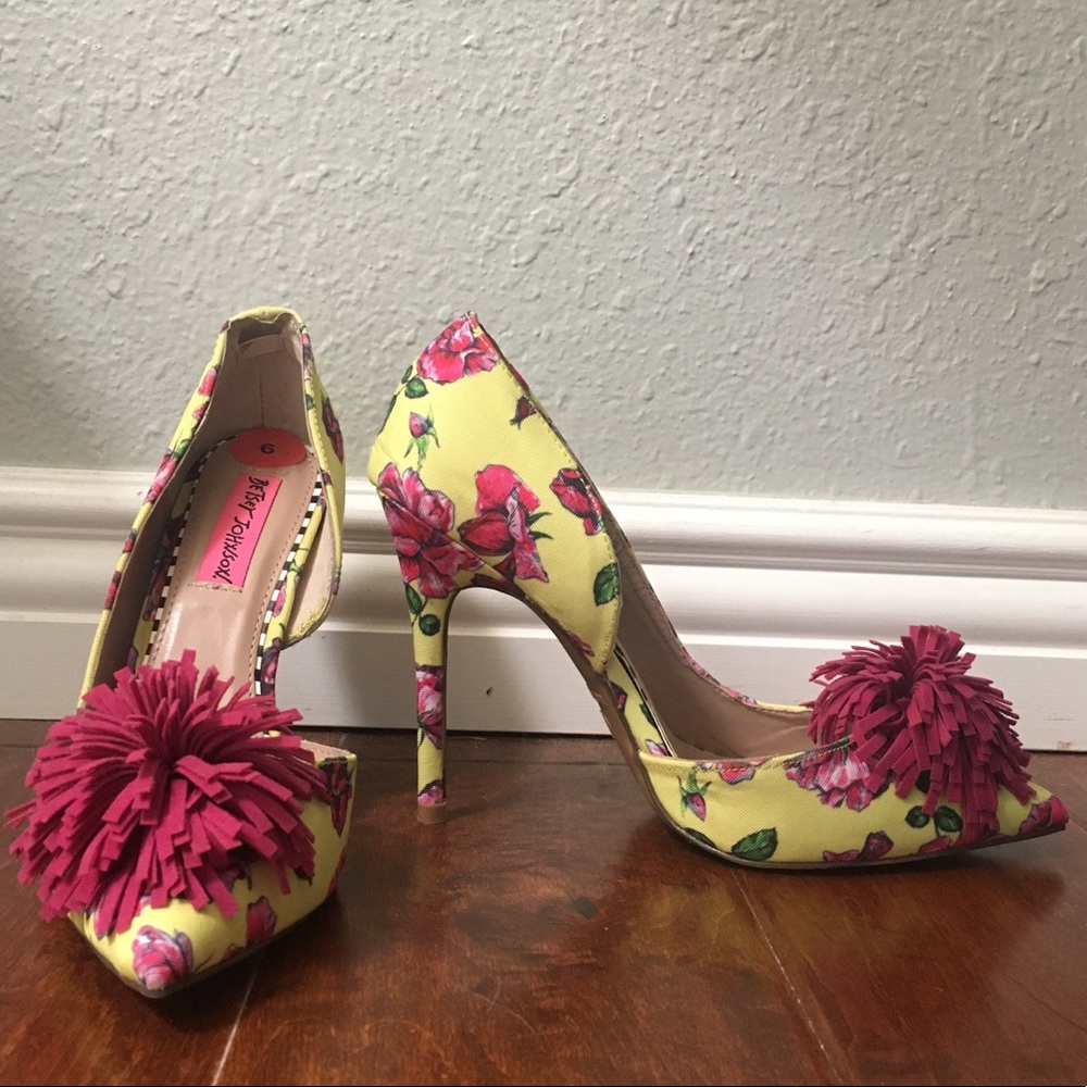 Betsey Johnson yellow heels